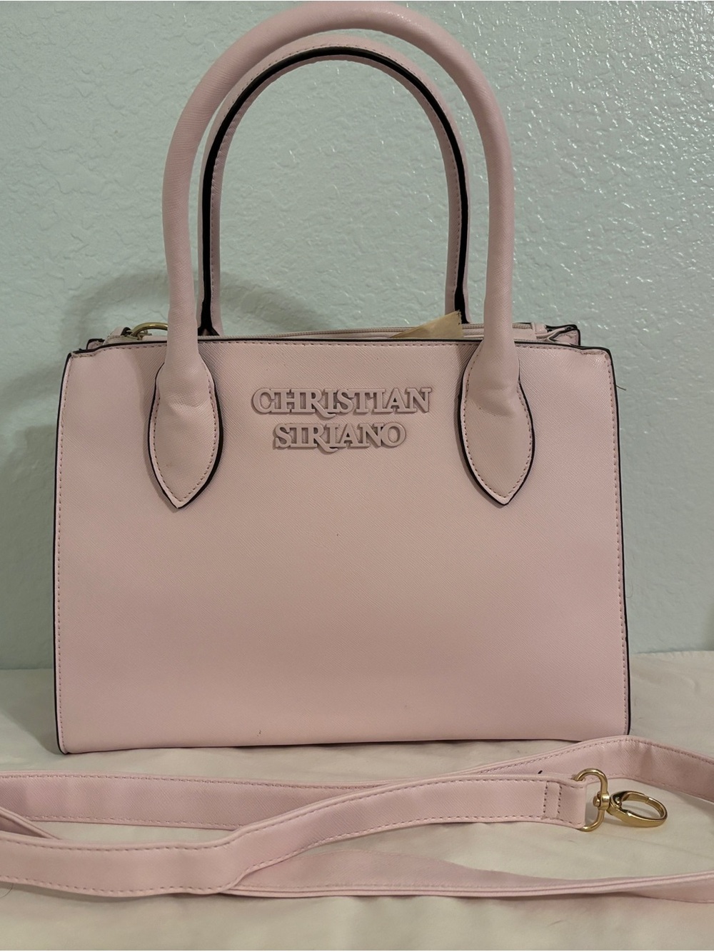Christian Siriano Blush Pink Structured Satchel with Detachable Strap